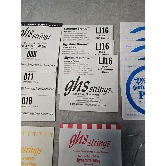 Guitar Strings Mixed Lot Of 15 GHS/D'Addario New Old Stock Various Gauges - Picture 3 of 6